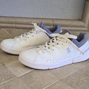 On Running White and Gray Sneakers for Men